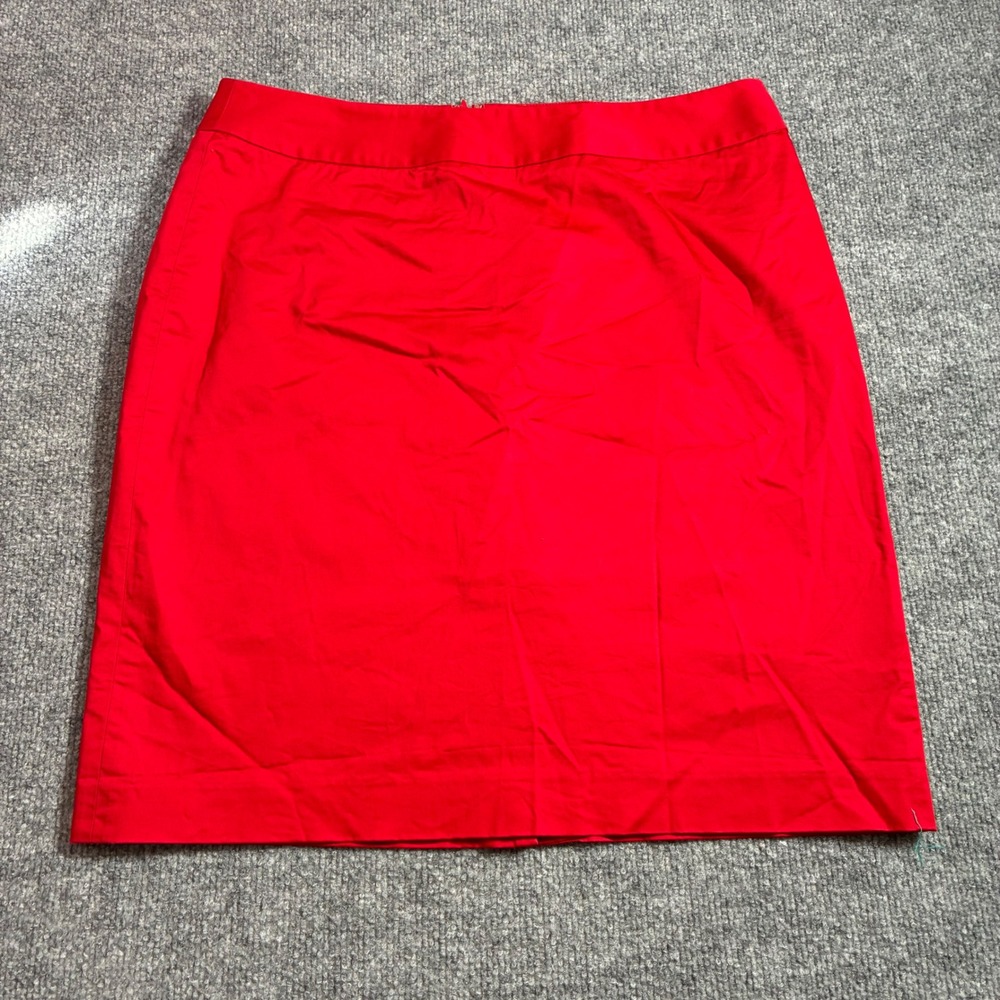 Talbots Pencil Skirt Womens 12P Red Petite Cotton Blend Career Office
